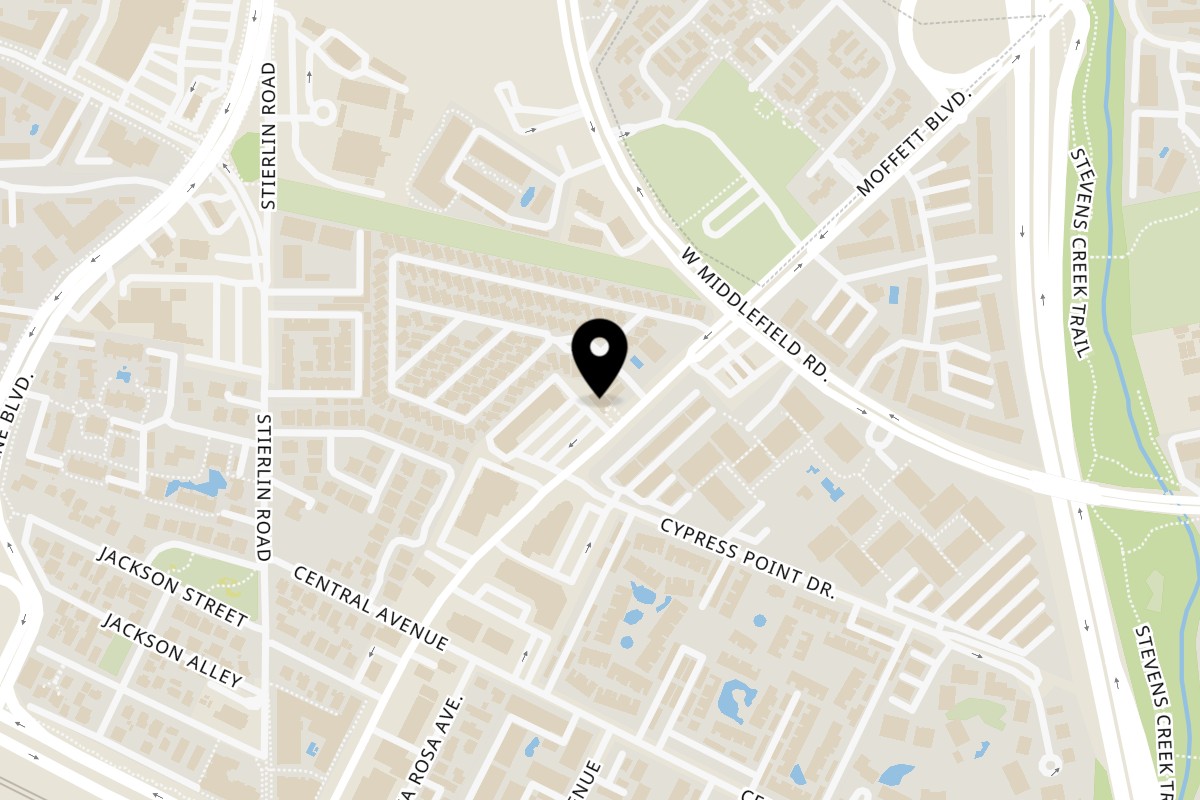 Map showing the location of Il Portale Italian Restaurant by Los Portales on 430 Moffett Blvd in Mountain View
